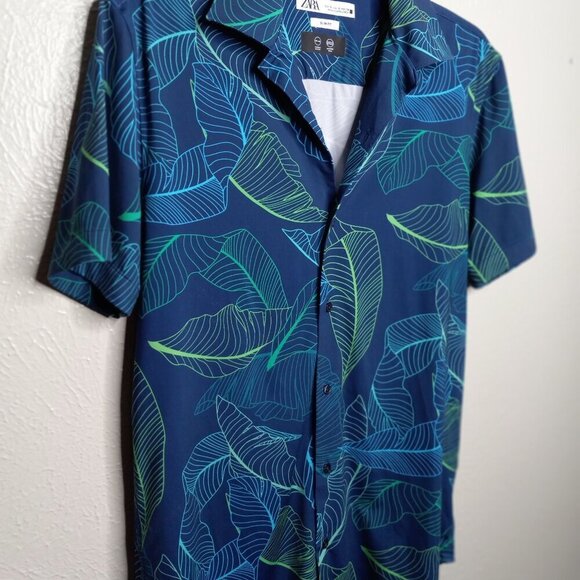 ZARA Hawaiian Short Sleeve Men’s Shirt Size S - Picture 4 of 7